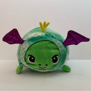 MOOSH-MOOSH. Plush Green Dragon Stuffed animal. Soft 9” toy.